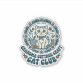 おばあちゃんの別荘 手芸 猫好きのためのTシャツデザイン - Gr シール (正面)