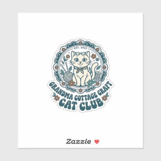 おばあちゃんの別荘 手芸 猫好きのためのTシャツデザイン - Gr シール (シート)