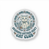 おばあちゃんの別荘 手芸 猫好きのためのTシャツデザイン - Gr シール (正面)
