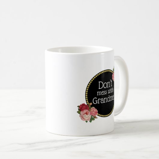 おばあちゃんの可愛いヴィンテージフローラ コーヒーマグカップ (正面右)