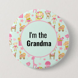 おばあちゃんの可愛い動物柄のボタン 缶バッジ
