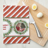 おばあちゃんの台所が孫の最高の写真に キッチンタオル (四つ折り)