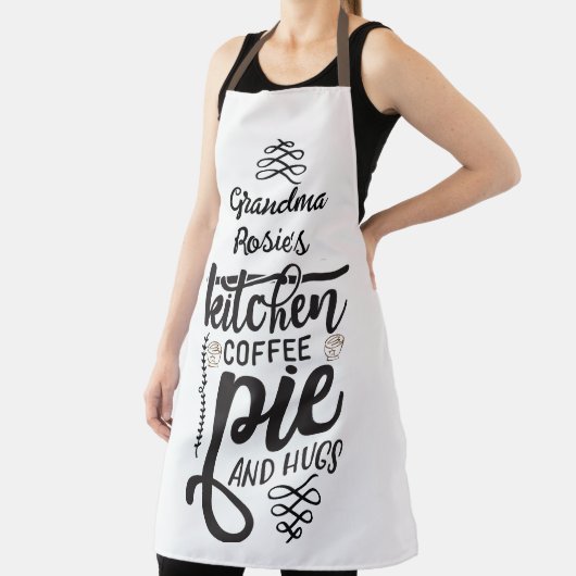 おばあちゃんの台所 |コーヒパーソナライズされたーパイ&ハグ エプロン (インサイチュ)