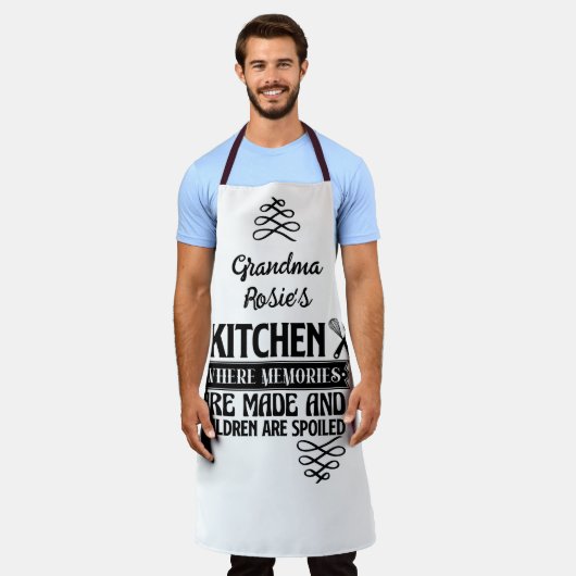 おばあちゃんの台所 |子どもたちを甘やかした思い出 エプロン (着用した状態)