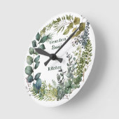 おばあちゃんの台所 |水パーソナライズされた色リース ラウンド壁時計 (傾斜)