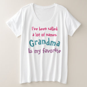 おばあちゃんの名前が多いお気に入りの引用文 プラスサイズTシャツ