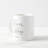 おばあちゃんの名前入りギフト Forever My Grandma コーヒーマグカップ (正面左)
