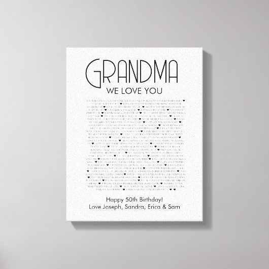 おばあちゃんの大好きなこと キャンバスプリント (正面)