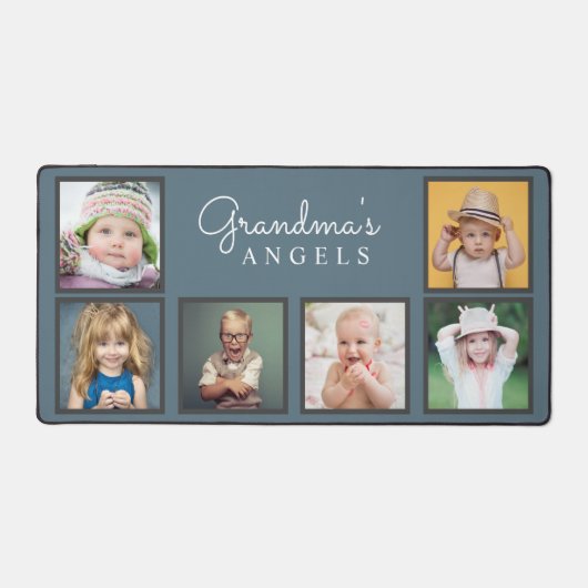 おばあちゃんの天使たち孫の写真6枚 デスクマット (正面)