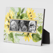 おばあちゃんの天使の水彩ひまわり3写真 フォトプラーク (側面)