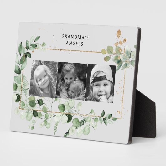 おばあちゃんの天使ユーカリの葉3写真 フォトプラーク (側面)