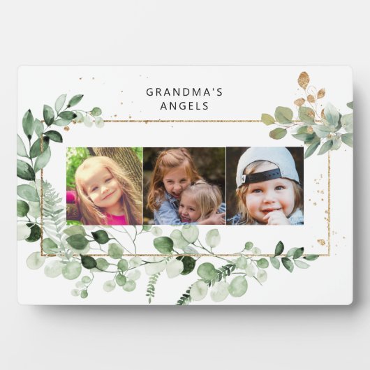 おばあちゃんの天使ユーカリ数々の – 写真白 フォトプラーク (正面)