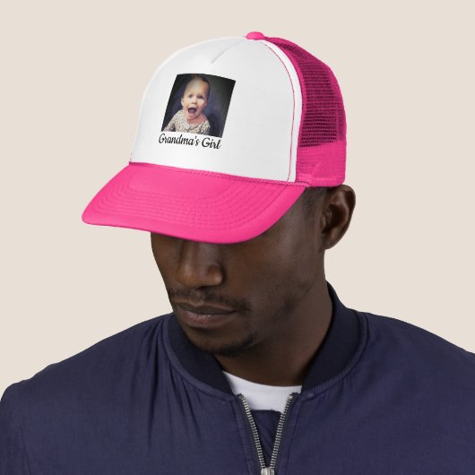 おばあちゃんの女の子のカスタム写真 キャップ (インサイチュ)
