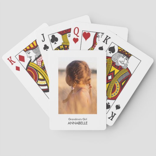 おばあちゃんの女の子フォトギフトカスタマイズNoフィルタ トランプ (裏面)