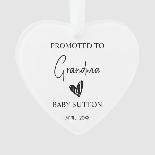 おばあちゃんの妊娠告知に昇進素晴らしする オーナメント (正面)