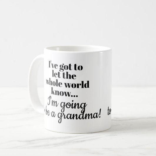 おばあちゃんの妊娠告知マグカップ/母 コーヒーマグカップ (正面左)