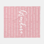 おばあちゃんの子供の名前が大好き フリースブランケット (正面(横))