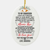 おばあちゃんの孫に名前をカスタムする セラミックオーナメント (正面)