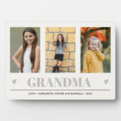 おばあちゃんの孫の名前3フォトグレーハート フォトプラーク (正面)