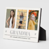 おばあちゃんの孫の名前3フォトグレーハート フォトプラーク (側面)