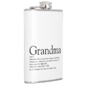 おばあちゃんの定義ことわざおもしろい白黒 フラスク (右)