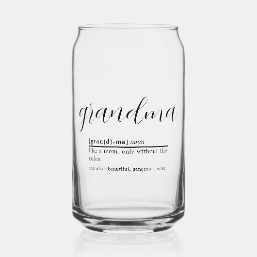 おばあちゃんの定義ビール缶ガラス ガラス缶 (正面)
