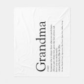 おばあちゃんの定義白黒モダンおもしろい フリースブランケット (正面)