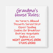 おばあちゃんの家のルールをカフェス マグネット (正面)