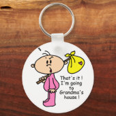 おばあちゃんの家へ行くベビー(ピンク) キーホルダー (正面)