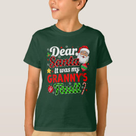 おばあちゃんの家庭おもしろいクリスマス Tシャツ