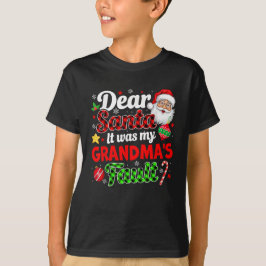 おばあちゃんの家庭おもしろいクリスマス Tシャツ