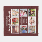 おばあちゃんの家系図フォトコラージュ詩の贈り物 フリースブランケット (正面(横))