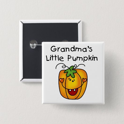 おばあちゃんの小さなかぼちゃのTシャツとプレゼント 缶バッジ (正面&裏面)