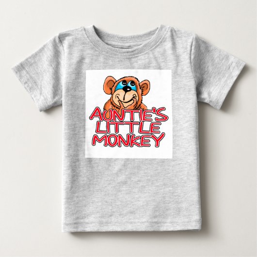 おばあちゃんの小さなサル ベビーTシャツ (正面)