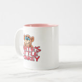 おばあちゃんの小さなサルTシャツとギフト ツートーンマグカップ (正面左)