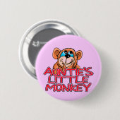 おばあちゃんの小さなサルTシャツとギフト 缶バッジ (正面&裏面)