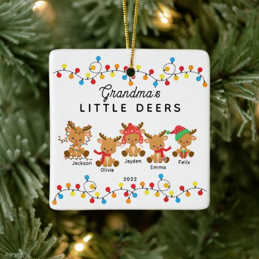 おばあちゃんの小さなシカのクリスマスオーナメント セラミックオーナメント (ツリー)