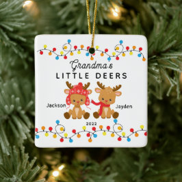 おばあちゃんの小さなシカのクリスマスオーナメント セラミックオーナメント