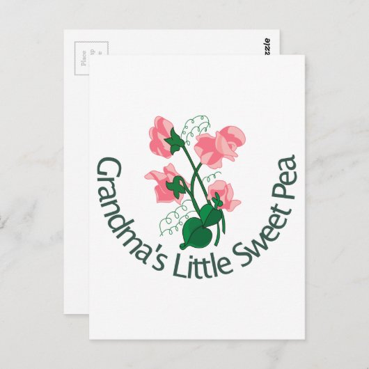 おばあちゃんの小さなスイートピー ポストカード (正面/裏面)