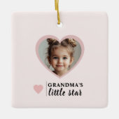 「おばあちゃんの小さなスター写真パーソナライズされた写真 セラミックオーナメント (正面)