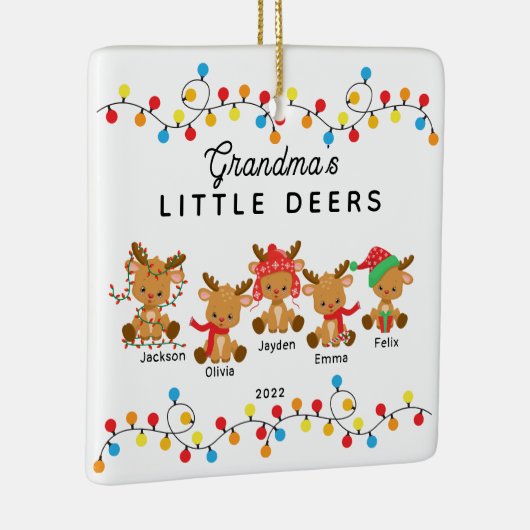 おばあちゃんの小さなデアクリスマスの飾り セラミックオーナメント (右)