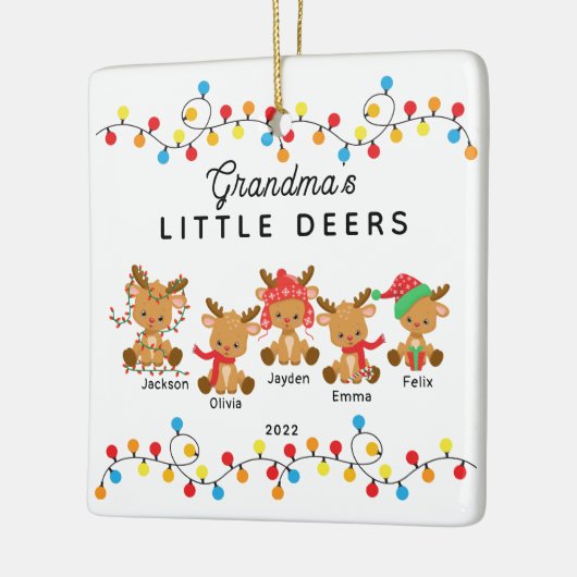 おばあちゃんの小さなデアクリスマスの飾り セラミックオーナメント (左)