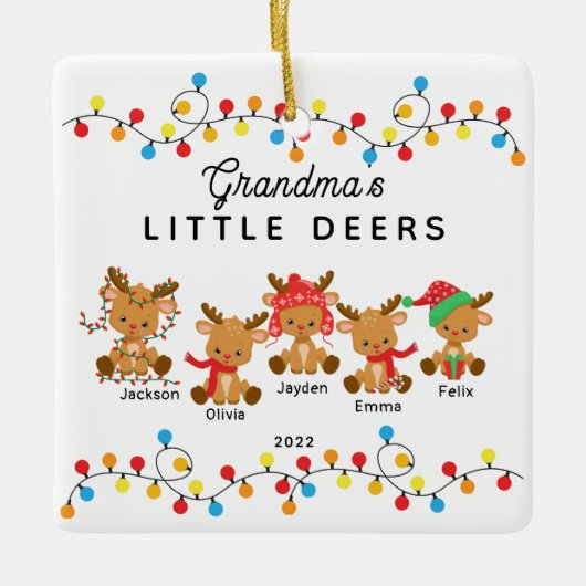 おばあちゃんの小さなデアクリスマスの飾り セラミックオーナメント (正面)