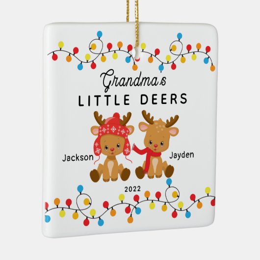おばあちゃんの小さなデアクリスマスの飾り セラミックオーナメント (右)