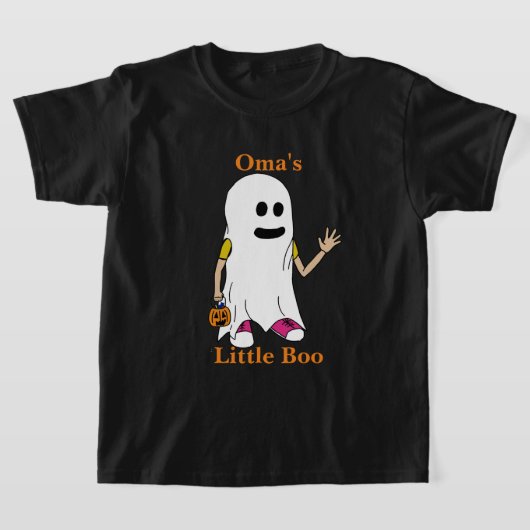 おばあちゃんの小さなブーハロウィーンTシャツ子供へ Tシャツ (レイダウン)