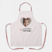 おばあちゃんの小さなヘルパーパーソナライズされた- Pink Photo エプロン (正面)