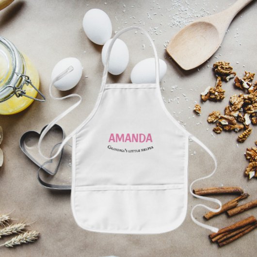 おばあちゃんの小さなヘルパー女の子の名前 子供用エプロン