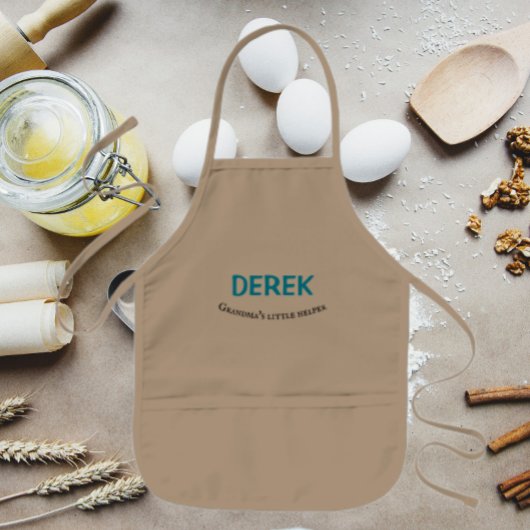 おばあちゃんの小さなヘルパー少年の名前 子供用エプロン