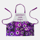 おばあちゃんの小さなヘルパー鮮やかな紫色の花のフローラ エプロン (正面)