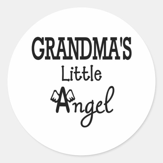 おばあちゃんの小さな天使 ラウンドシール (正面)